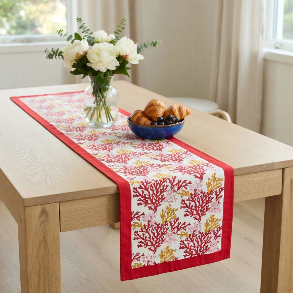 Dining Table Runner | Coral Multi Red 701927
