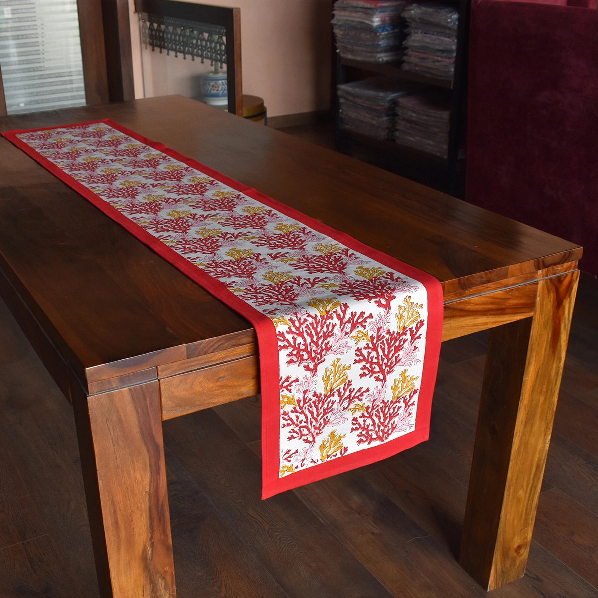 Dining Table Runner | Coral Multi Red 701927