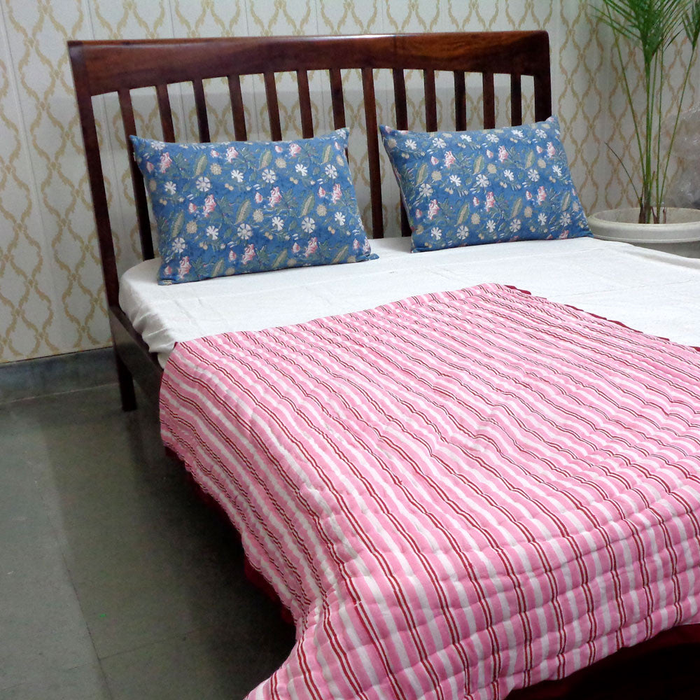 Jaipuri Razai With Natural Dyes For Baby | Coral Multi Red 701927