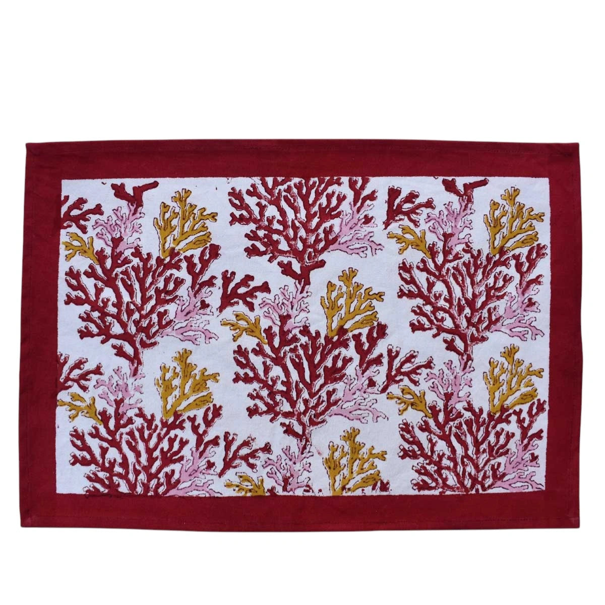 Outdoor Dining Mats (Set of 2 Table mats) | Coral Multi Red 701927