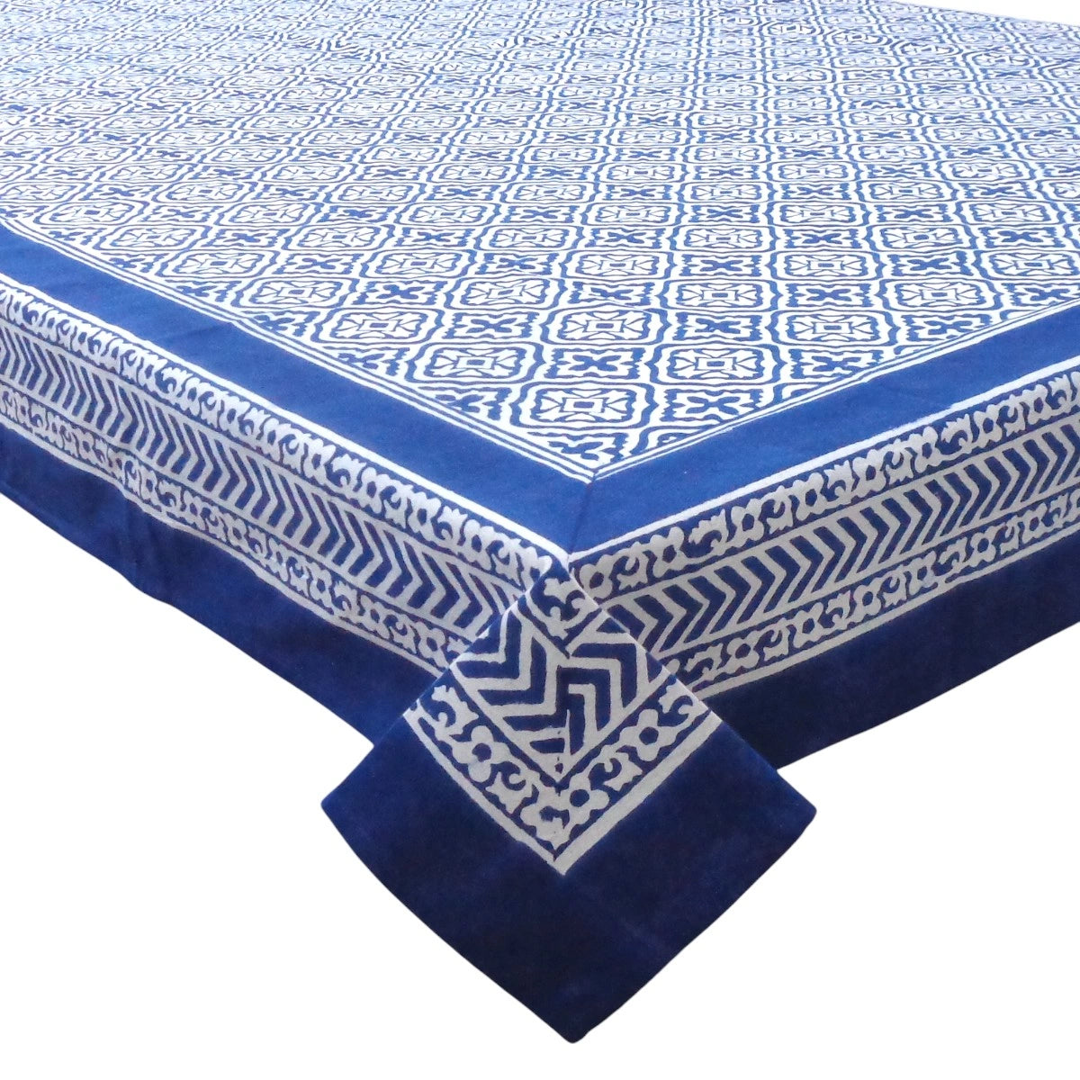 Farmhouse Table Cover | Cross Flower Blue 302287