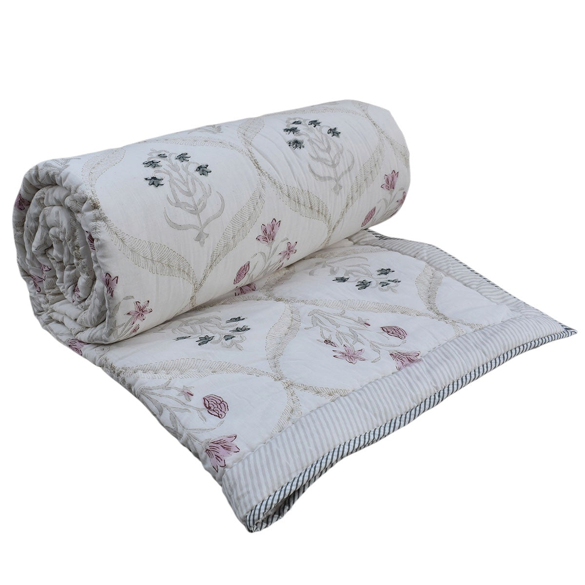 Double Bed Hand Block Printed Cotton Quilt