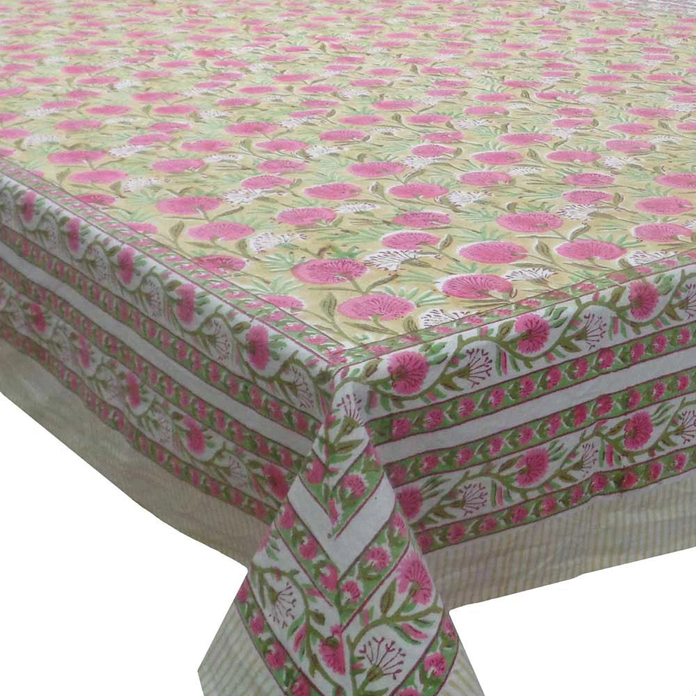 Eco-Friendly Natural Dyed Large Table Cover | Desert Blossom Pink Gud 109653