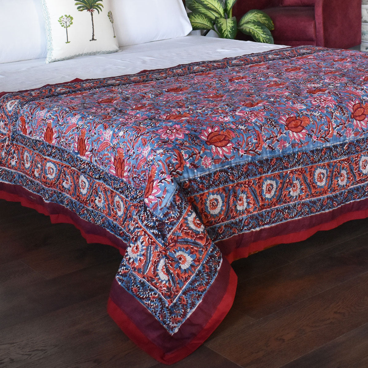 Single Size Hand Block Printed Cotton Quilt | Firdaus Gud 204865 Sort Order   901