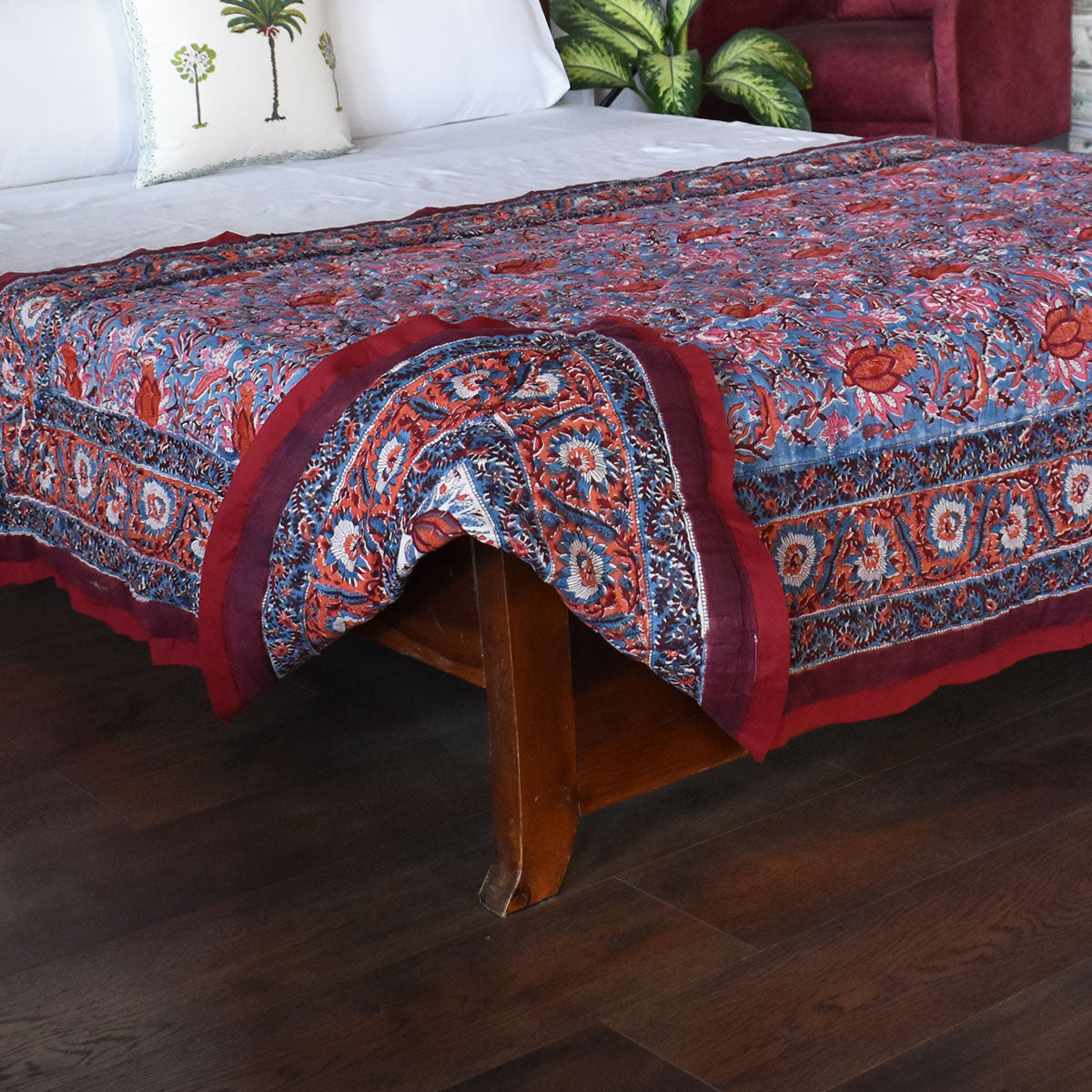 Single Size Hand Block Printed Cotton Quilt | Firdaus Gud 204865 Sort Order   901