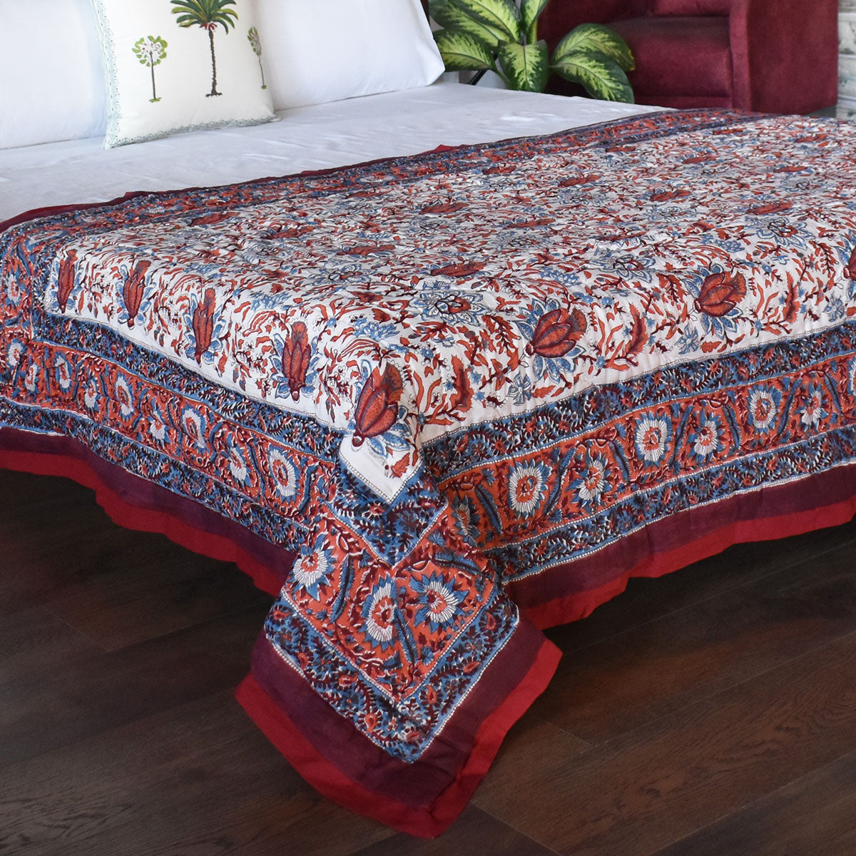 Single Size Hand Block Printed Cotton Quilt | Firdaus Gud 204865 Sort Order   901