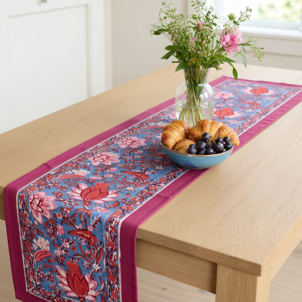 JAIPURI RAZAI Artisan Runner For Small Dining Table Firdaus Gud