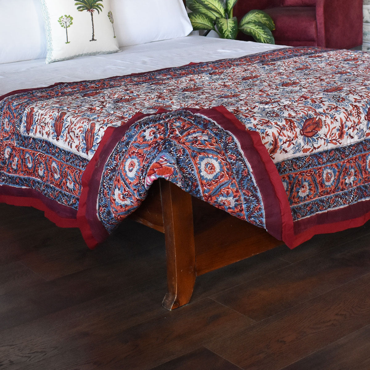 Single Size Hand Block Printed Cotton Quilt | Firdaus Gud 204865 Sort Order   901
