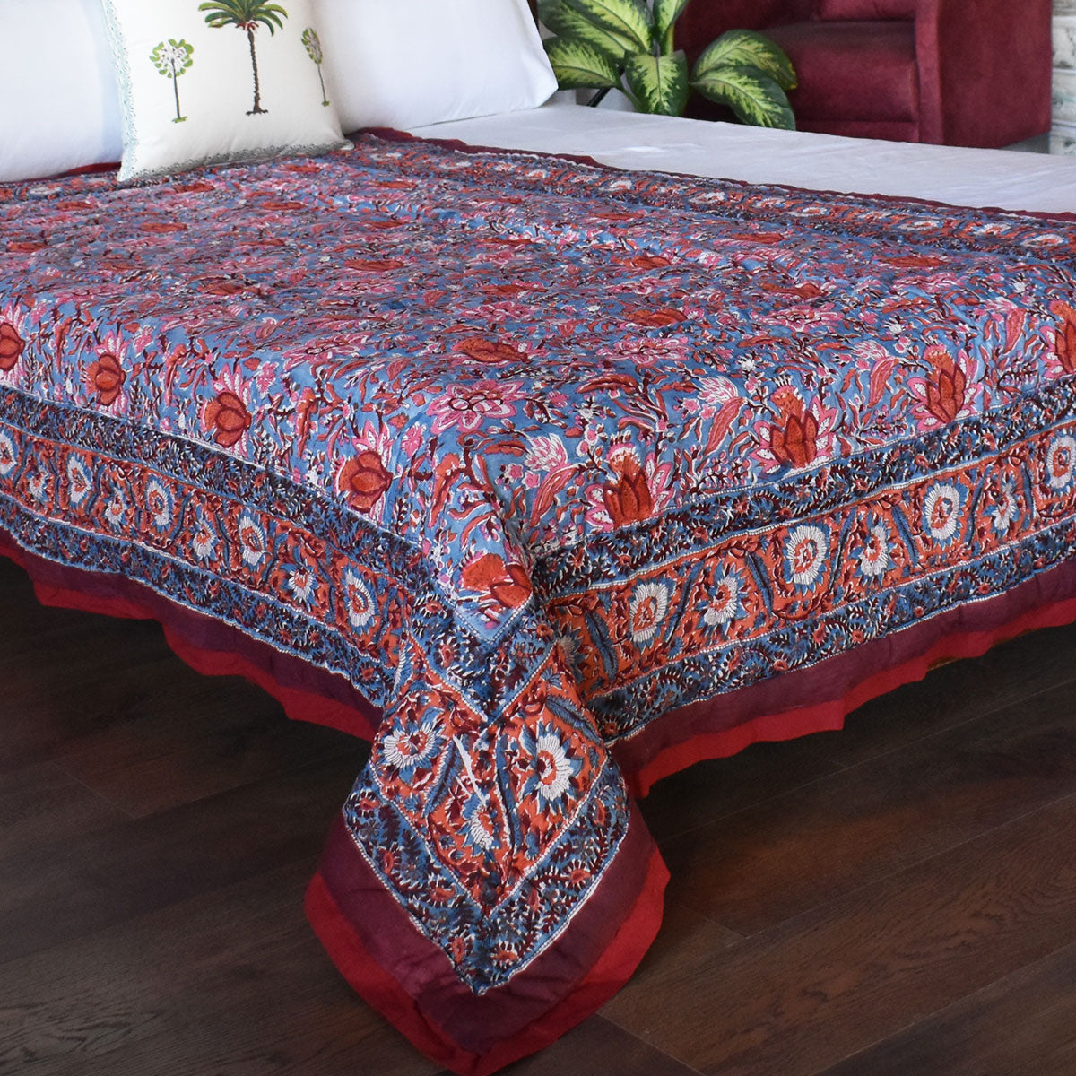 Single Size Hand Block Printed Cotton Quilt | Firdaus Gud 204865 Sort Order   901