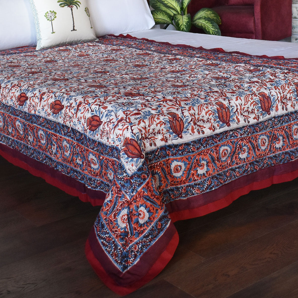 Single Size Hand Block Printed Cotton Quilt | Firdaus Gud 204865 Sort Order   901