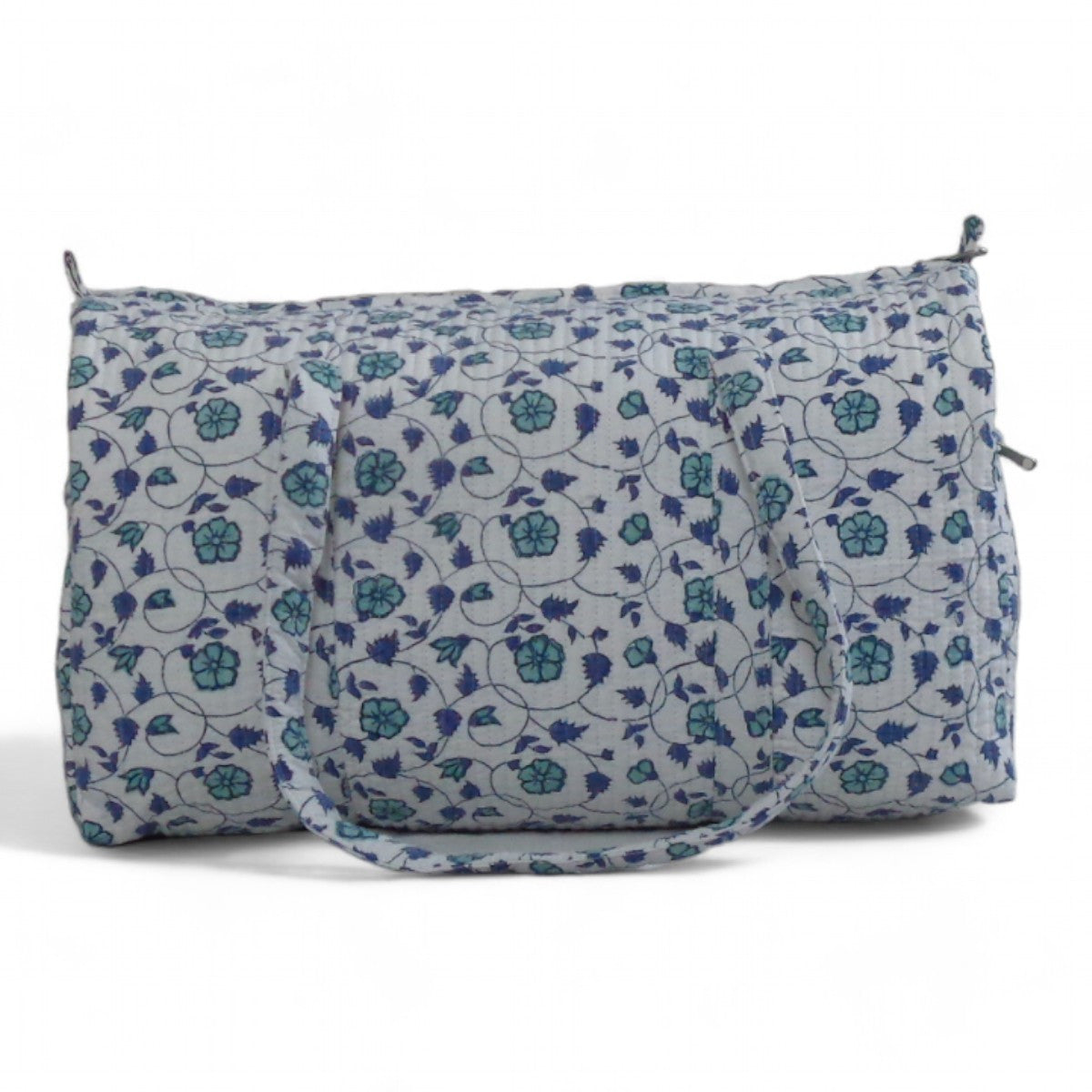 Cotton Weekender Bag Floral Kali Blue