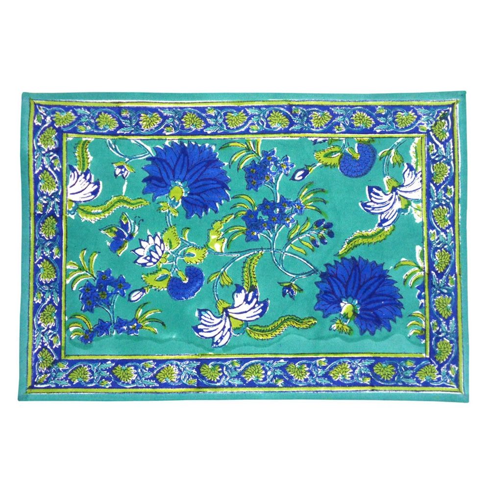 Breakfast Placemats (Set of 2 Table mats) | Flower Blossom Sea Green Gud 106040
