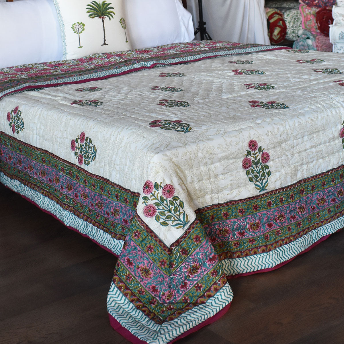Jaipur Quilt For Double Bed | Flower Candy 103451