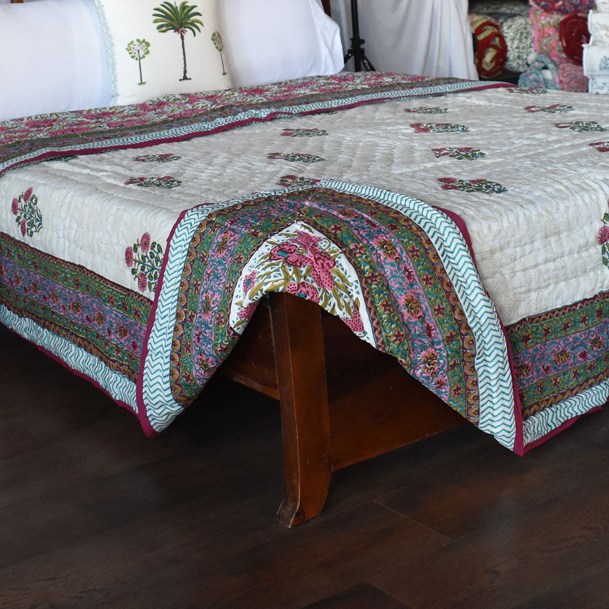 Jaipur Quilt For Double Bed | Flower Candy 103451