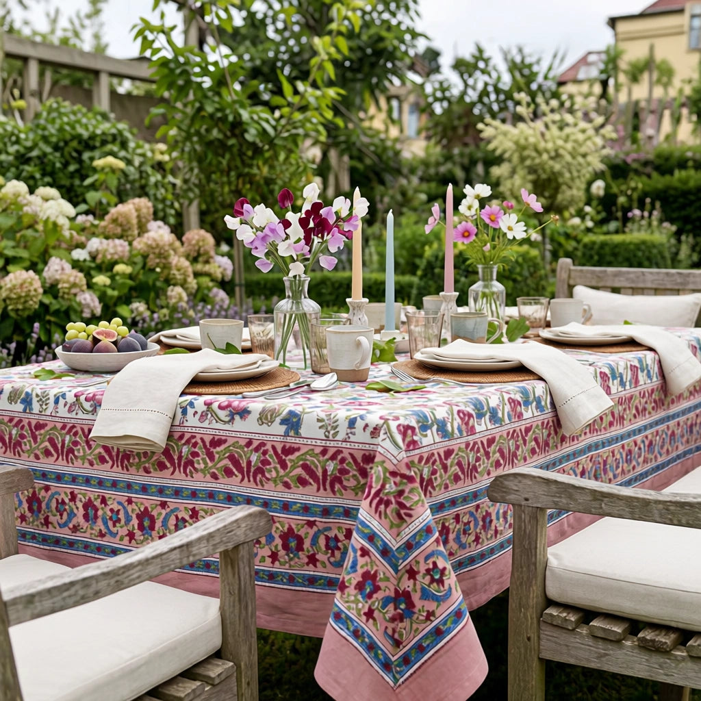 Large Dining Table Cover With Hand Block Designs | Genda Bale 204998