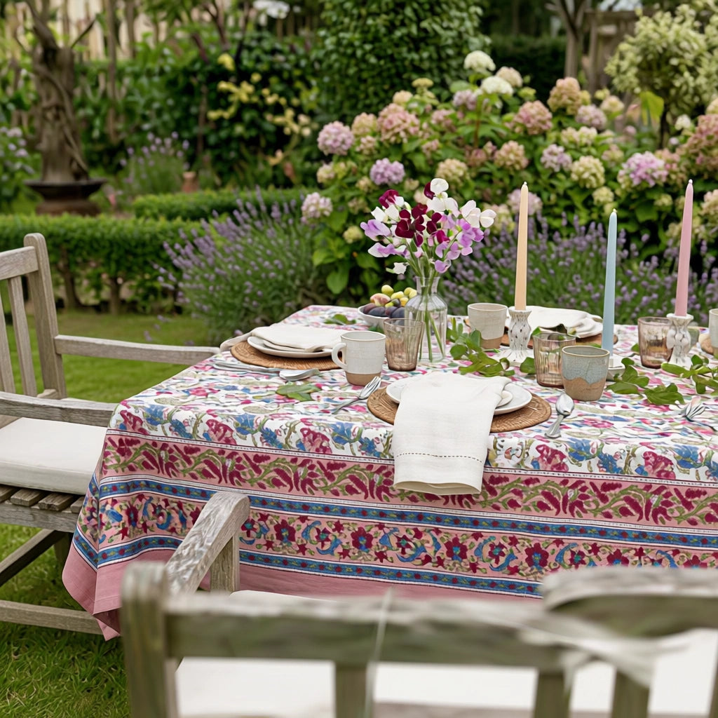 JAIPURI RAZAI Artisan Table Cover For 4-6 Seater | Genda Bale 105479