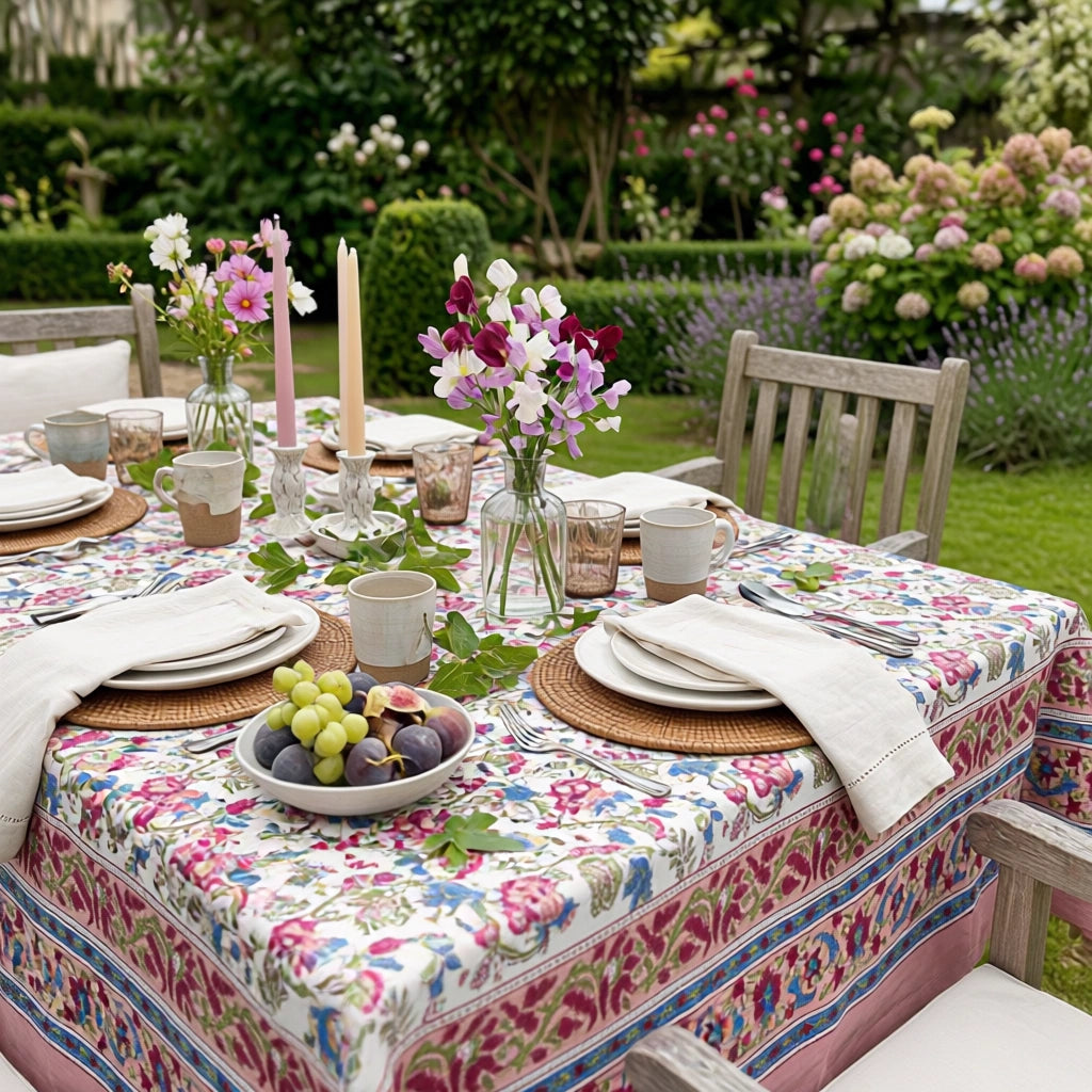 Large Dining Table Cover With Hand Block Designs | Genda Bale 204998