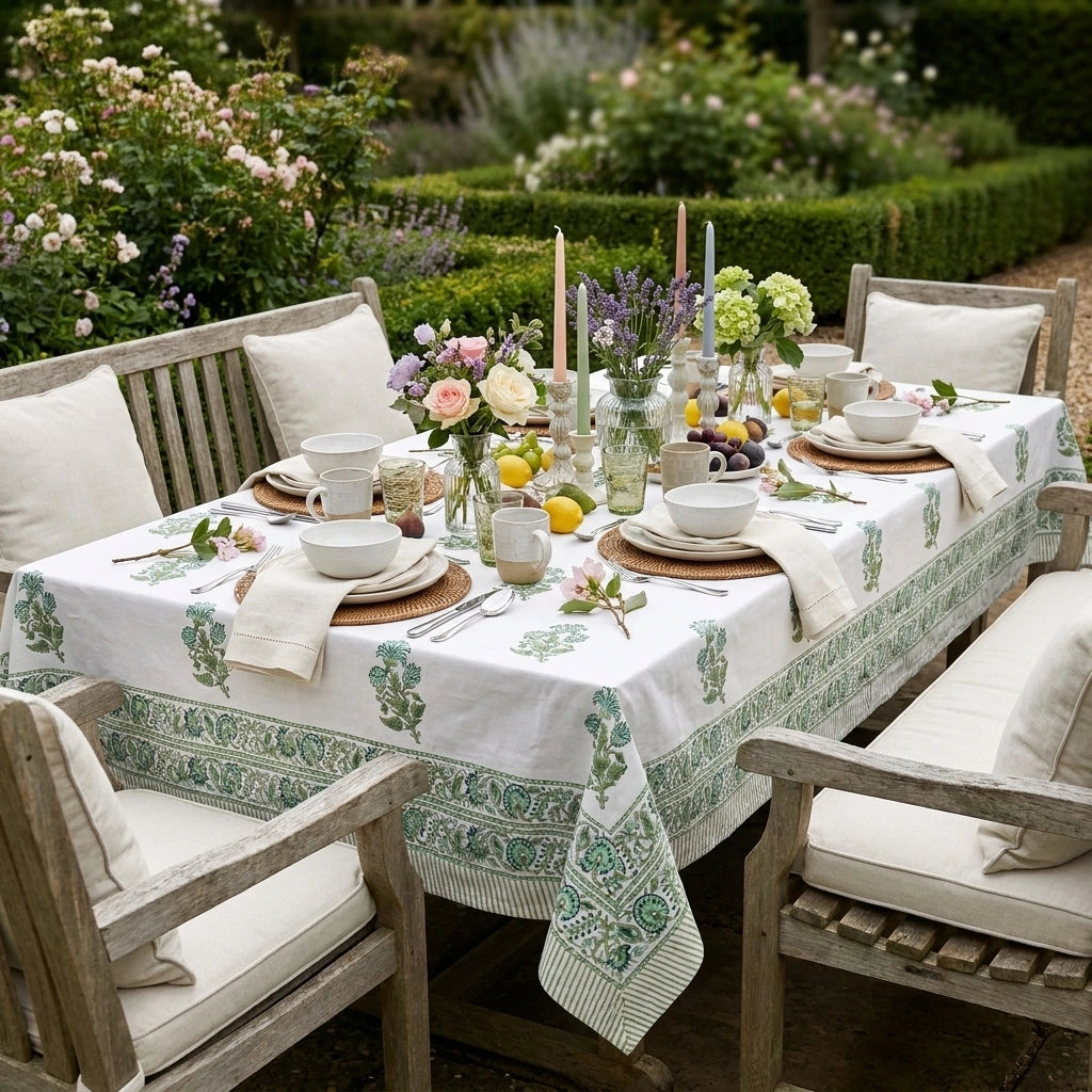 Fine Cotton Table Cover | Hari Bagia Boota 605180