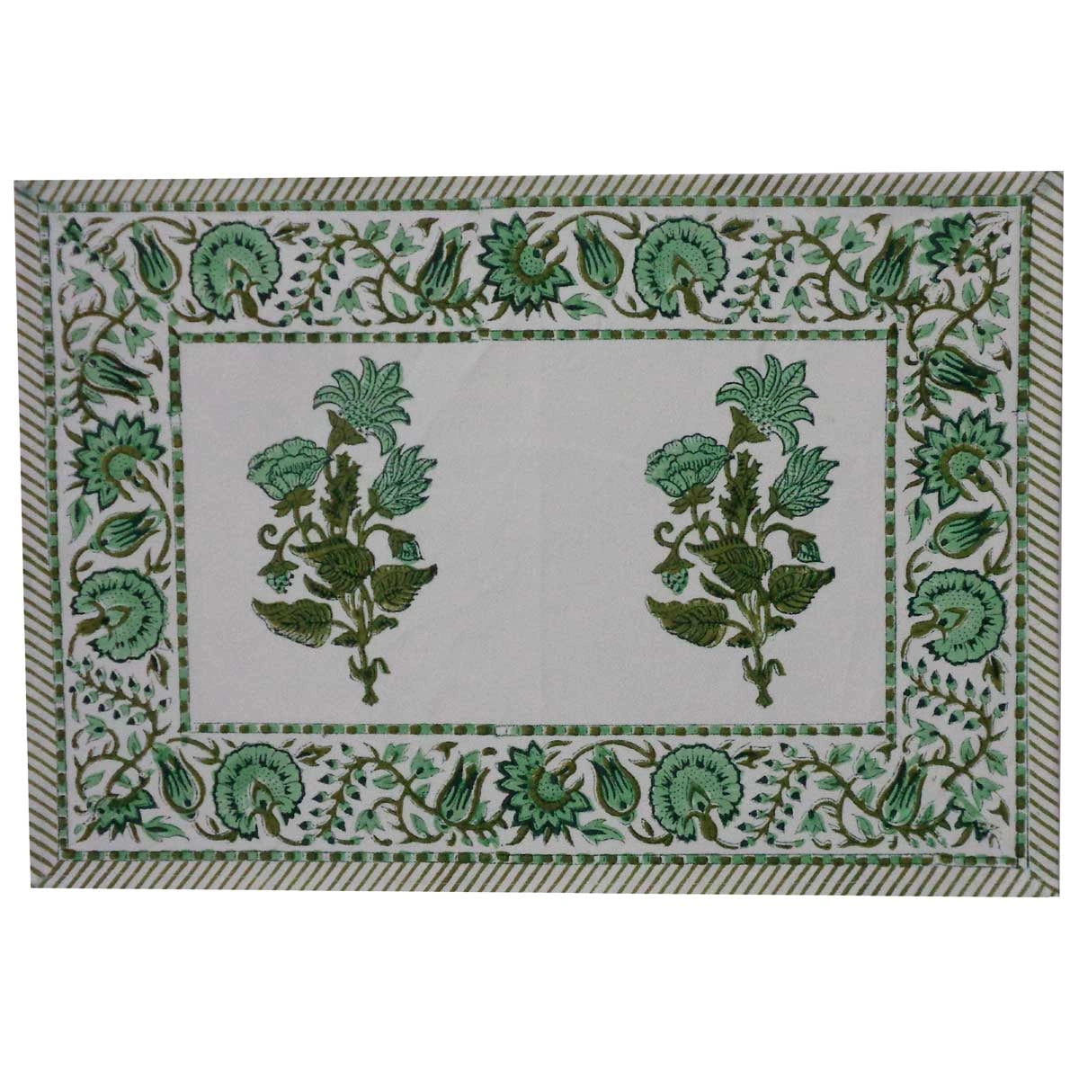 Indian Artisan Table Mats (Set of 2 Table mats) | Hari Bagia Boota 605180