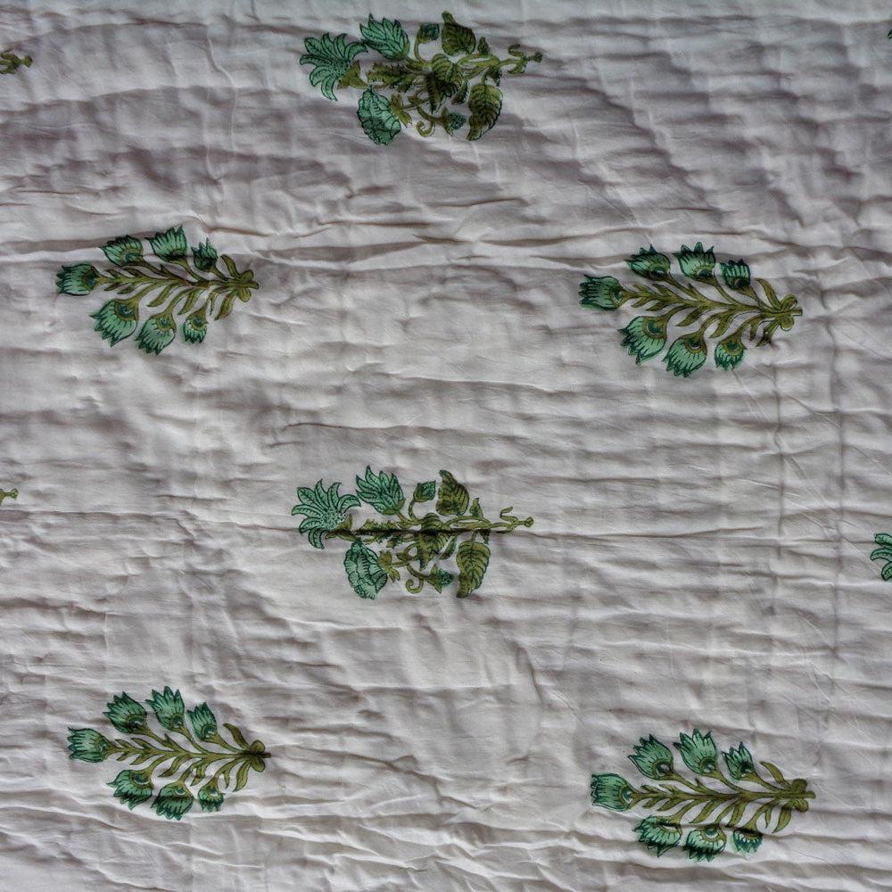Chemical-Free Baby Bedding Natural Dyes Jaipur Razai | Hari Bagia Jaal 605170