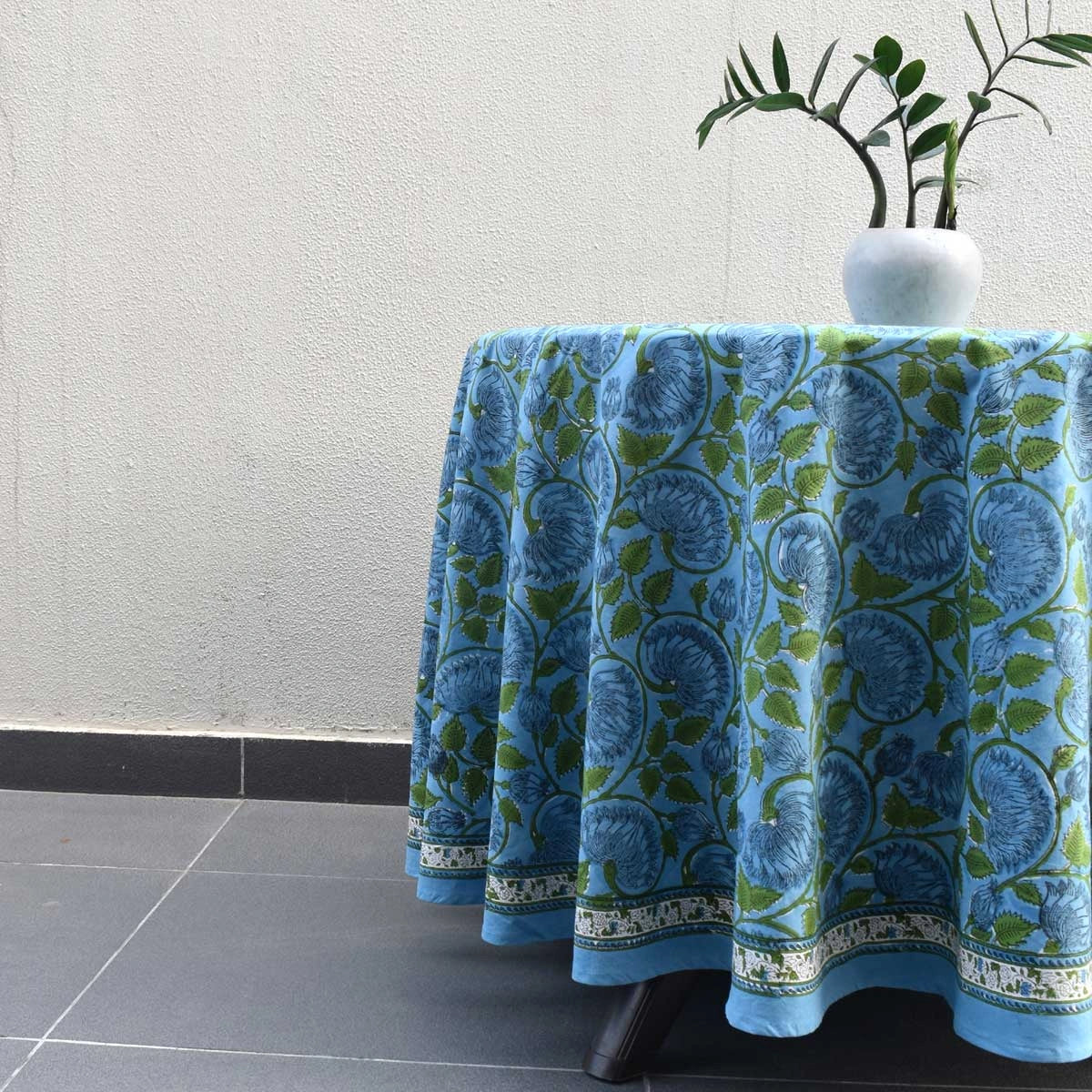 Diwali Round Table Cover Kamal Aqua Gud
