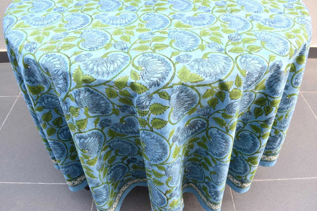 Diwali Round Table Cover Kamal Aqua Gud
