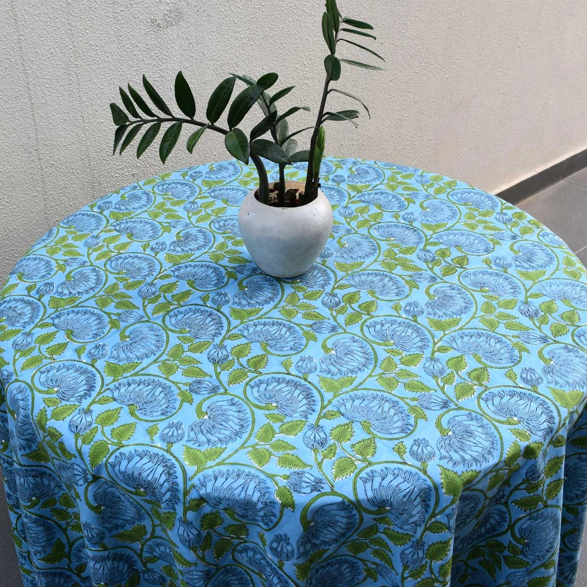 Diwali Round Table Cover Kamal Aqua Gud