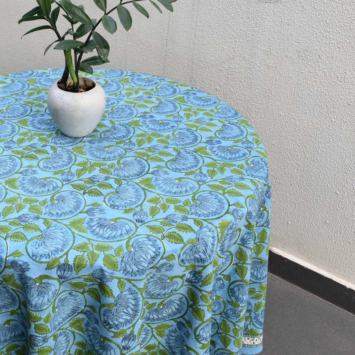 Diwali Round Table Cover Kamal Aqua Gud