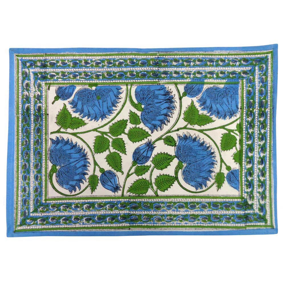 Placemat Size For Dinner Plates (Set of 2 Table mats) | Kamal Aqua Open 106099