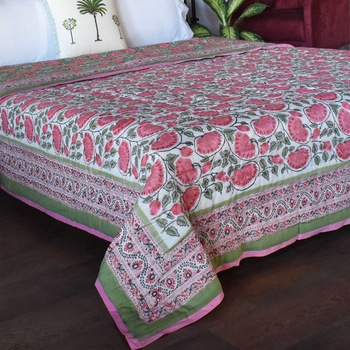 Queen Size Soft Cotton Quilt Handmade | Kamal Gulabi 00568