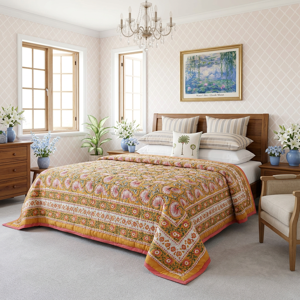 Reversible Quilt Bedding | Kamal Mustard 102238