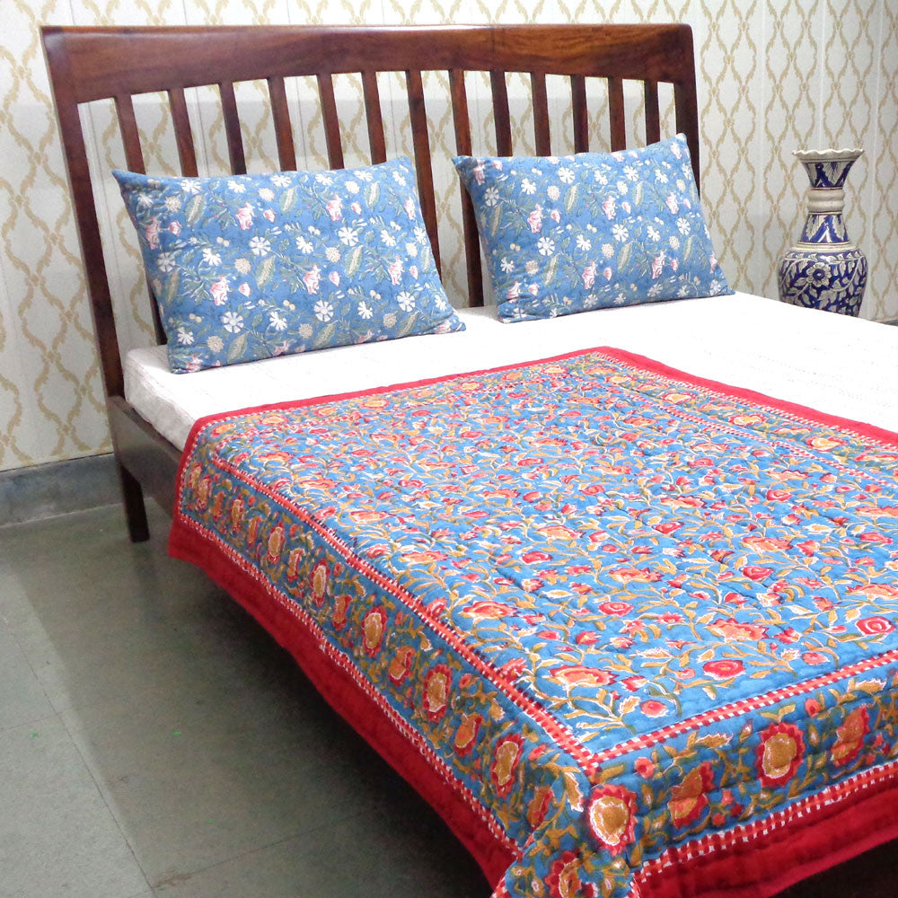 Safe Cotton Quilt For Newborns– 100x140 cm Jaipur Razai | Kashida Gud 302011