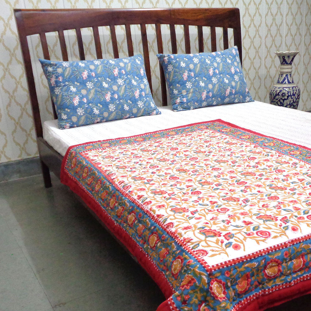 Safe Cotton Quilt For Newborns– 100x140 cm Jaipur Razai | Kashida Gud 302011
