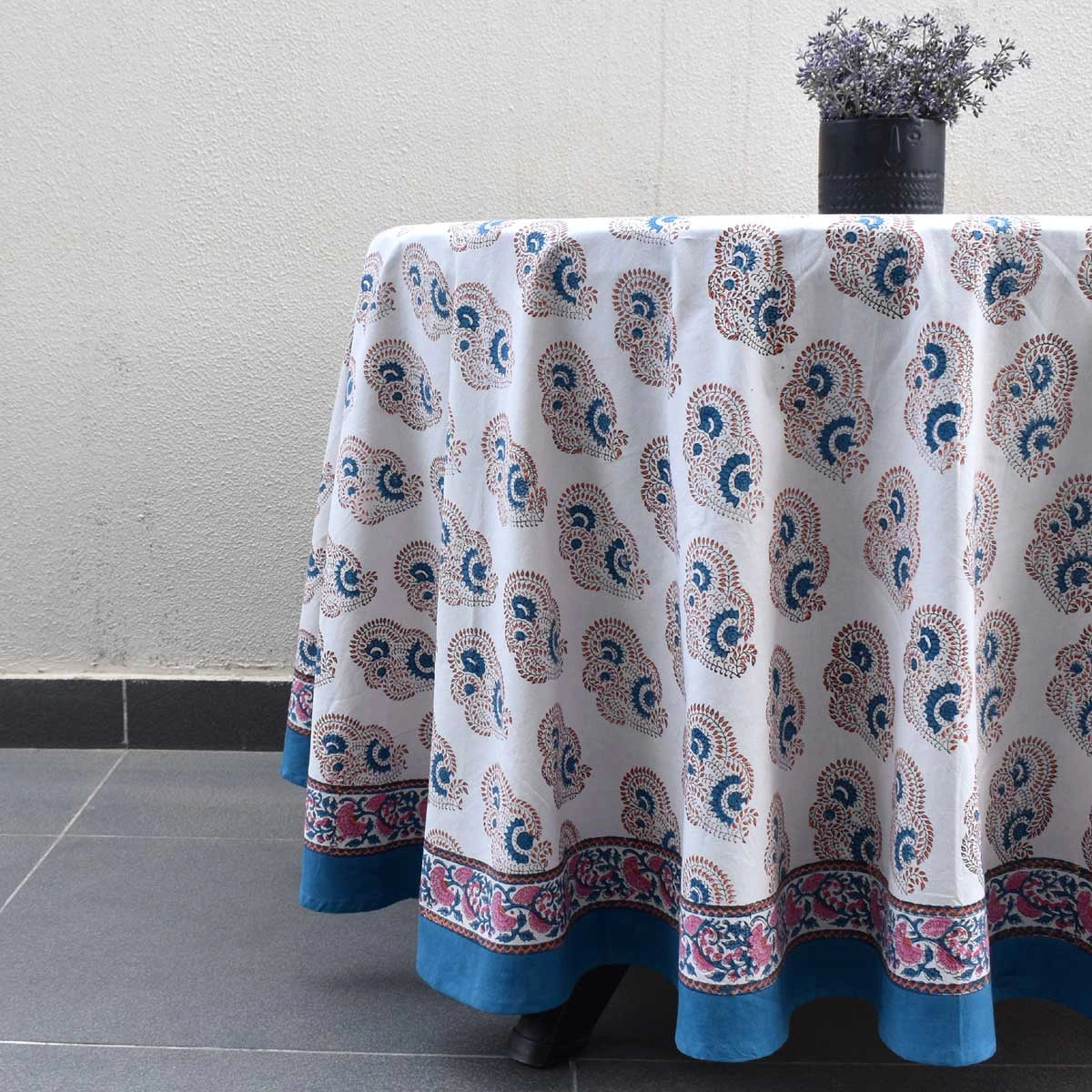 Sunday Lunch Round Tablecloth Kusum Gulabi Boota