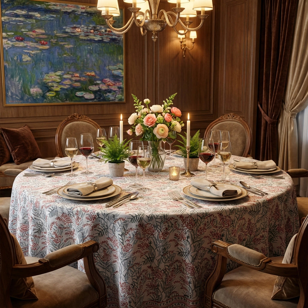 Medium Round Tablecloth Lilas Tango Lily