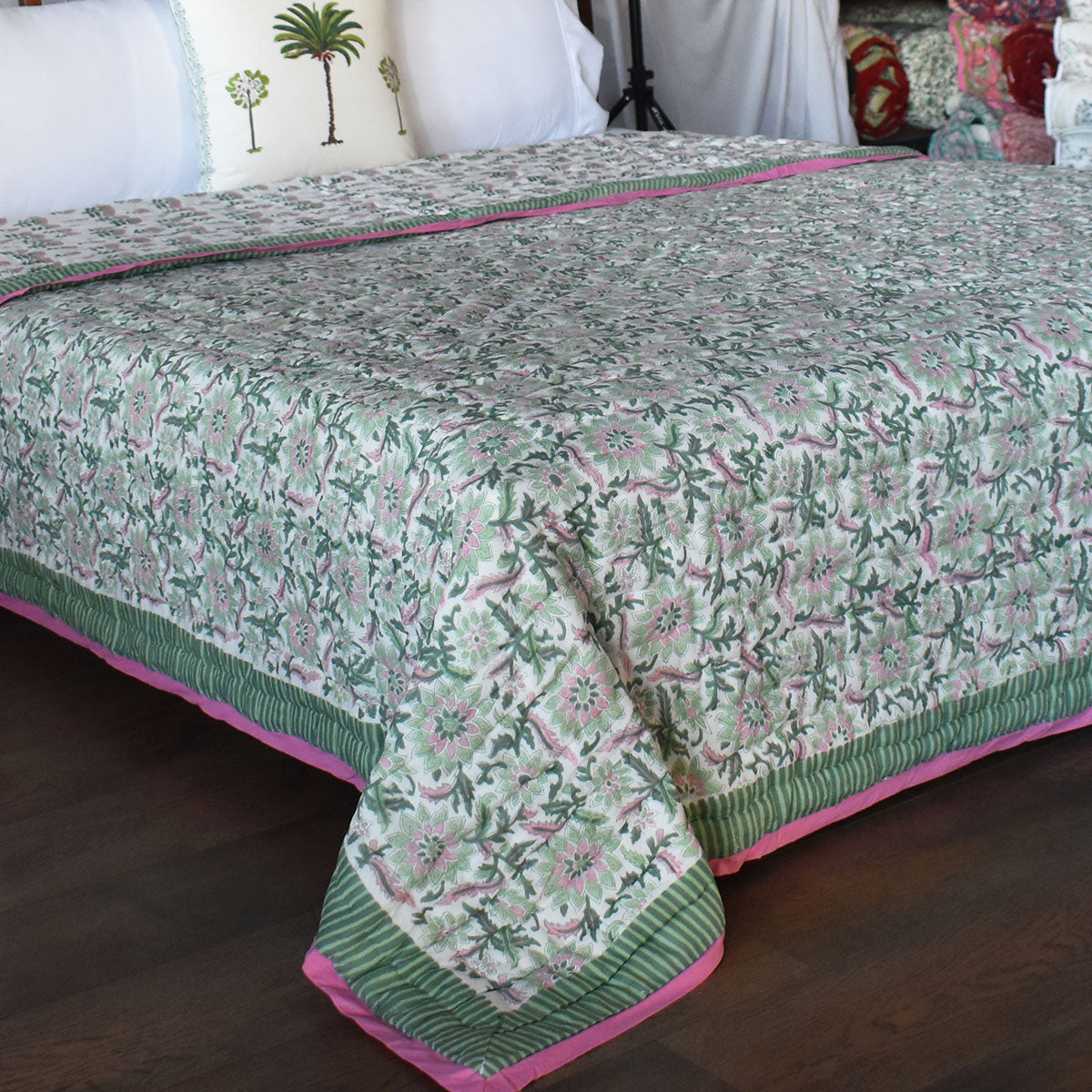 •	Jaipur Handicrafts King Size Quilt | Madhubala Green 202526
