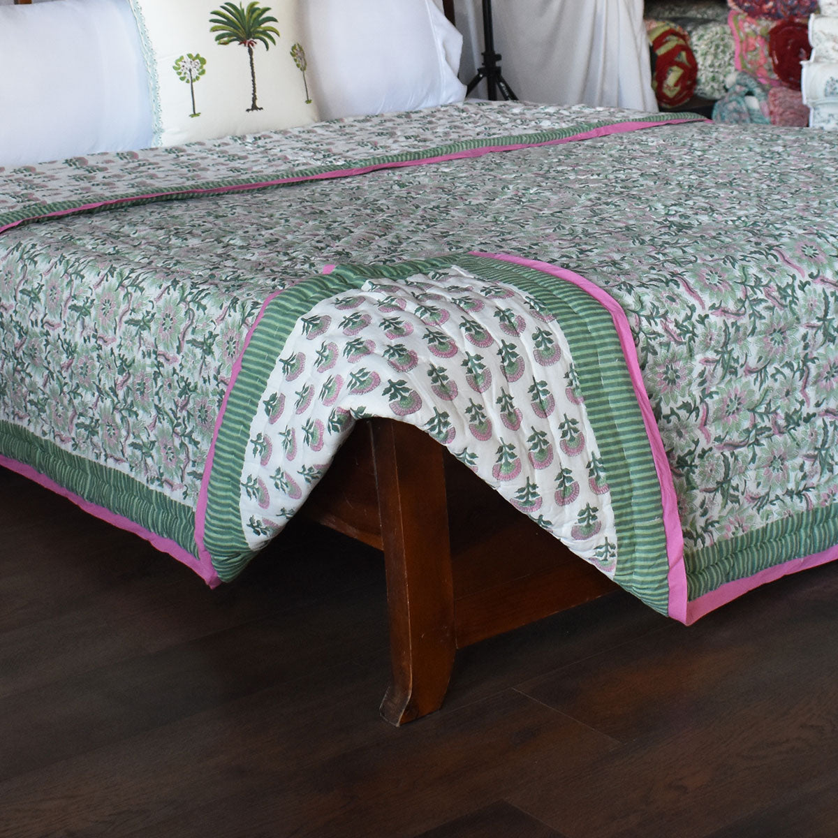 •	Jaipur Handicrafts King Size Quilt | Madhubala Green 202526