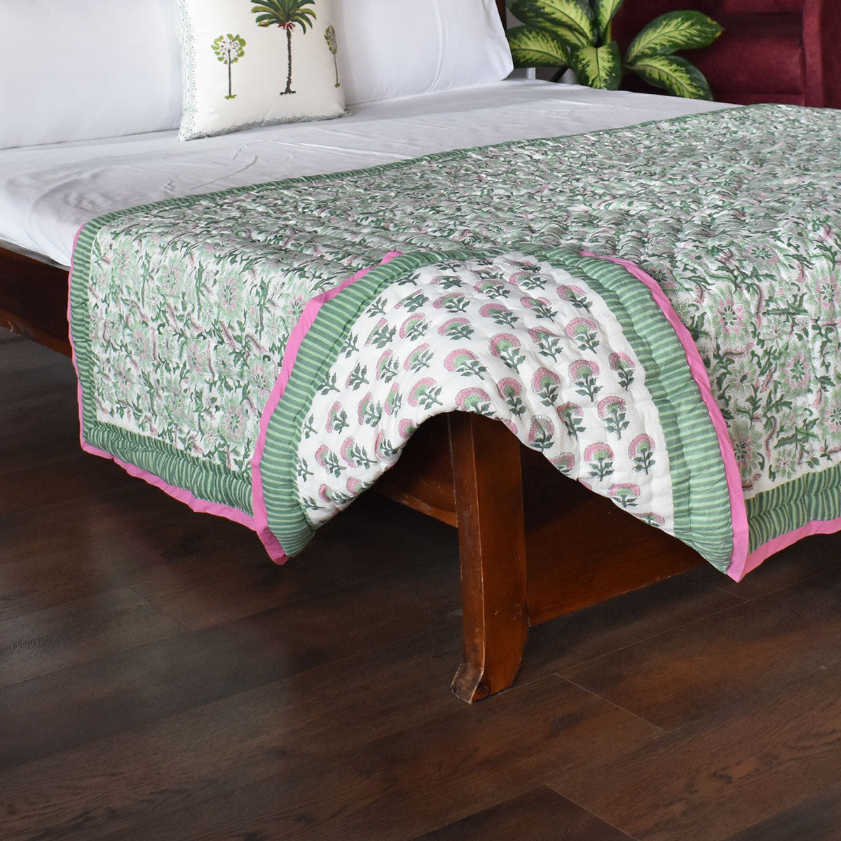 Lightweight Summer Quilt Single | Madhubala Green 202526