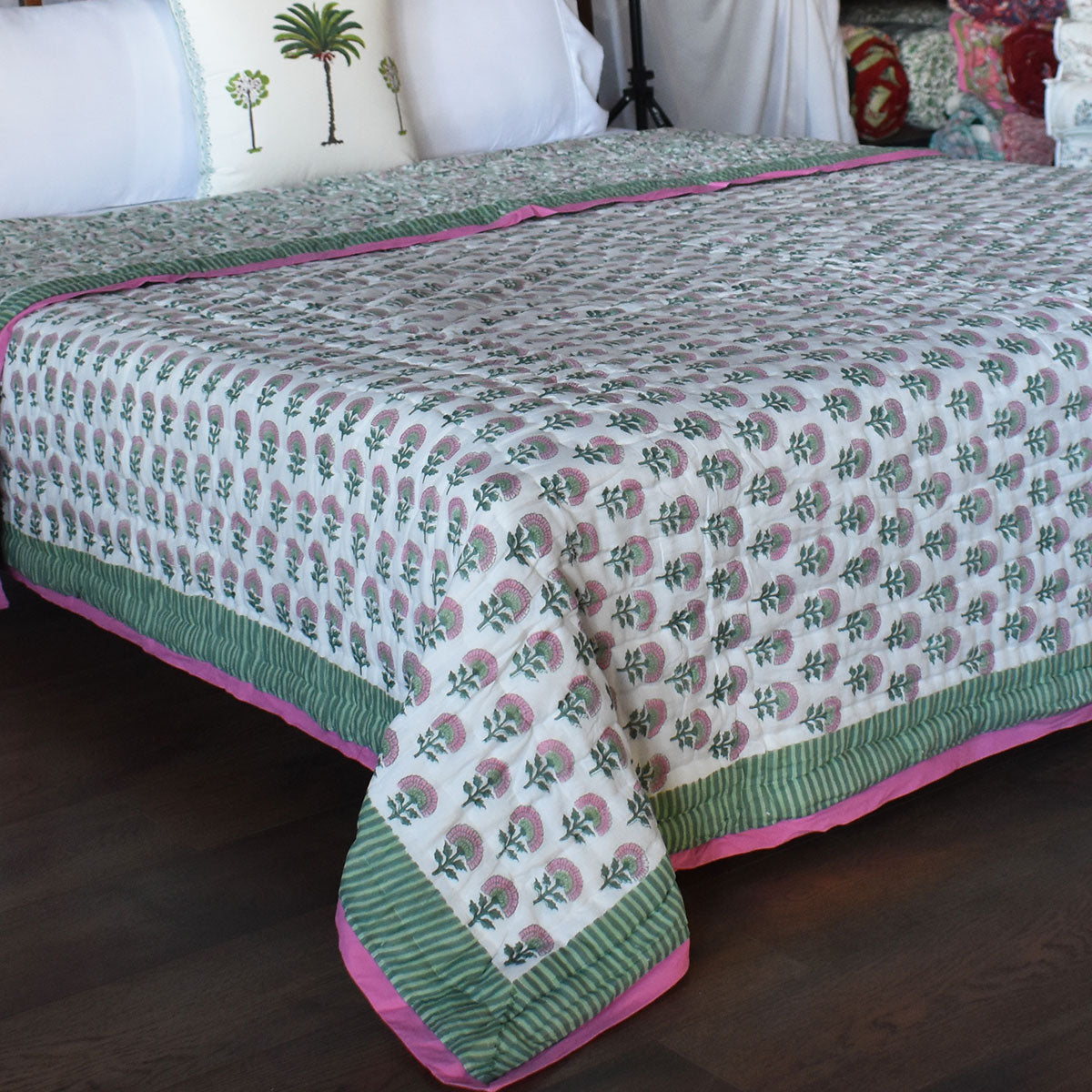 •	Jaipur Handicrafts King Size Quilt | Madhubala Green 202526