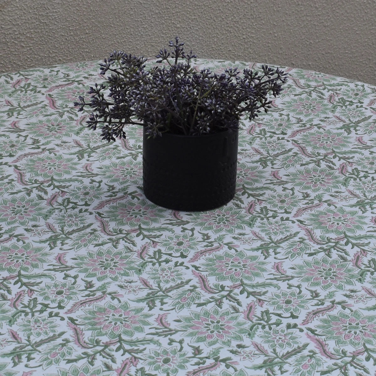Traditional Indian Block Print Large Table Linen Madhubala Green