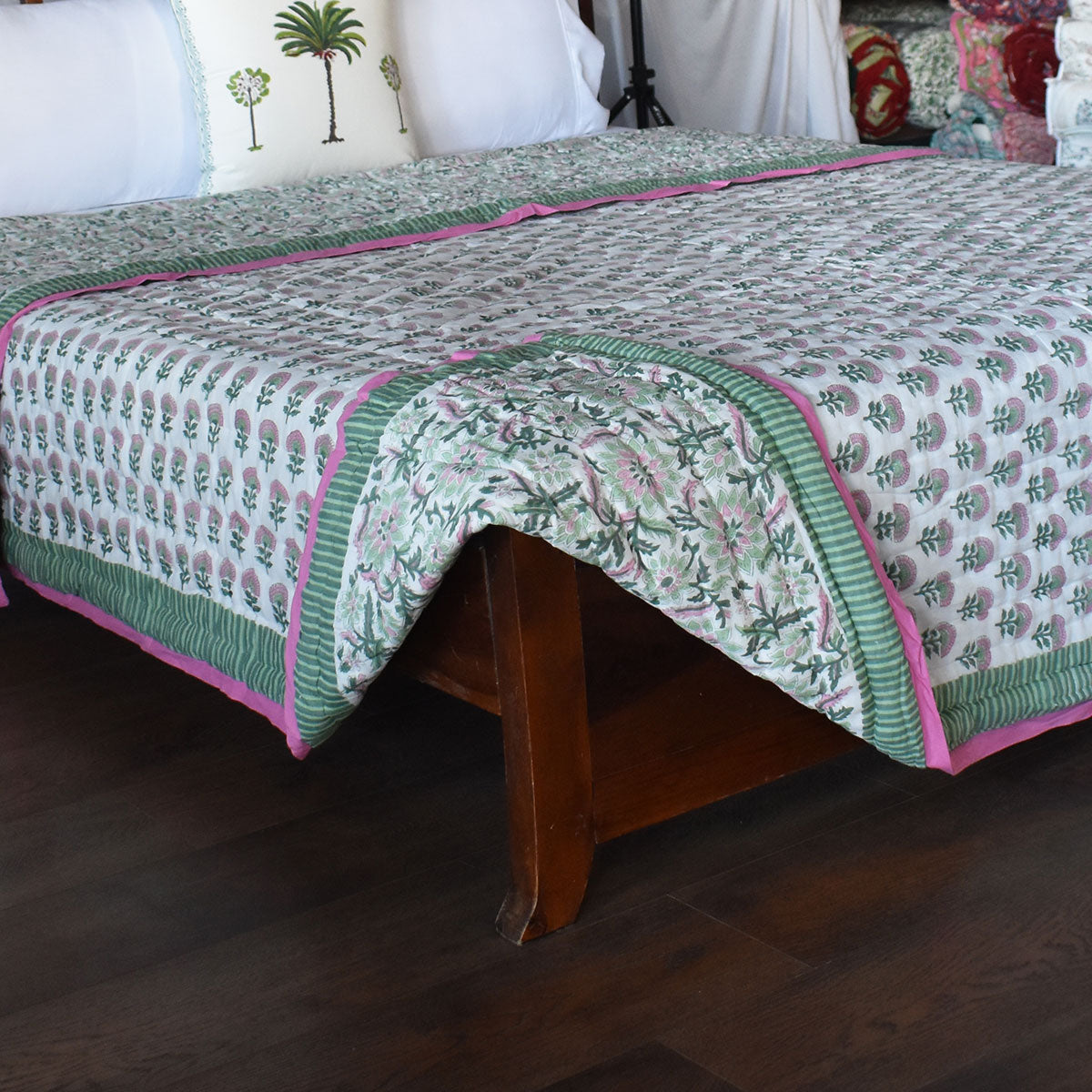 •	Jaipur Handicrafts King Size Quilt | Madhubala Green 202526