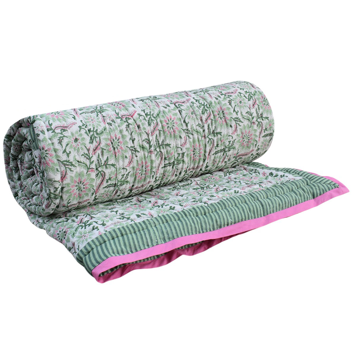 •	Jaipur Handicrafts King Size Quilt | Madhubala Green 202526