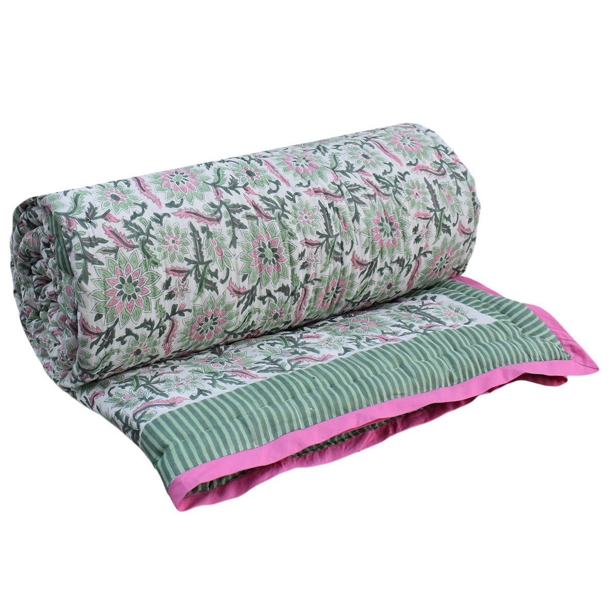 Jaipuri Razai Double Bed | Madhubala Green 202526