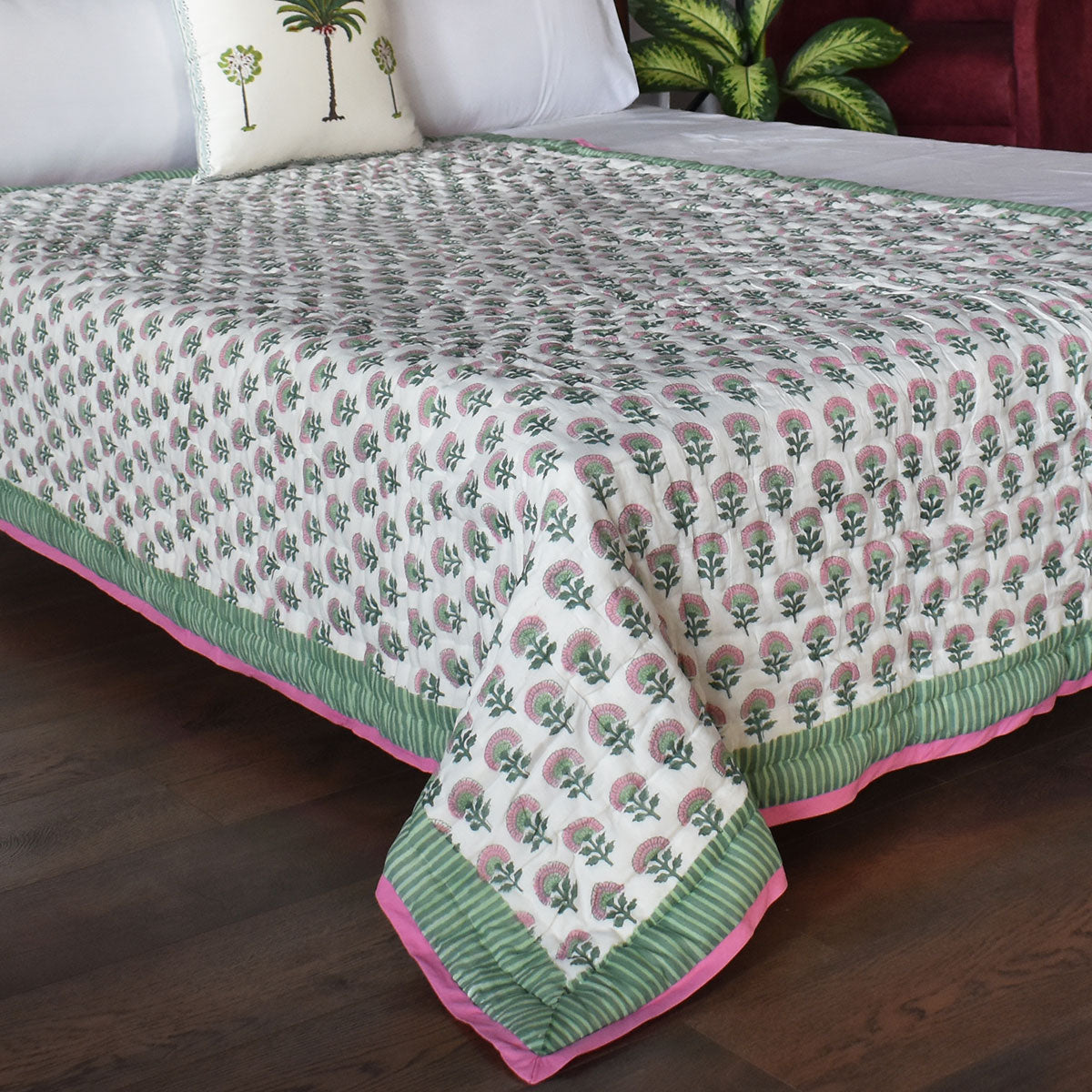 Lightweight Summer Quilt Single | Madhubala Green 202526