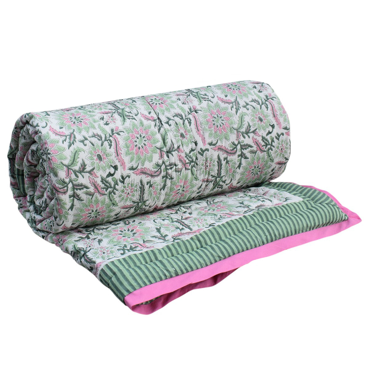 Lightweight Summer Quilt Single | Madhubala Green 202526
