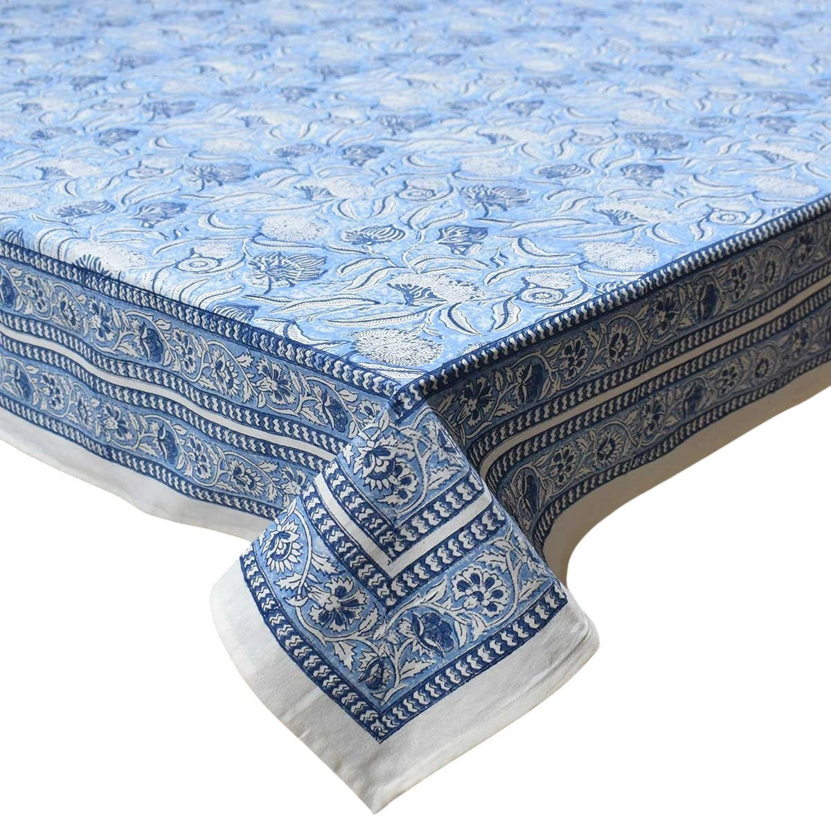 Oversized Cotton Tablecloth For Buffet Tables | Meadow Song Blue 202513