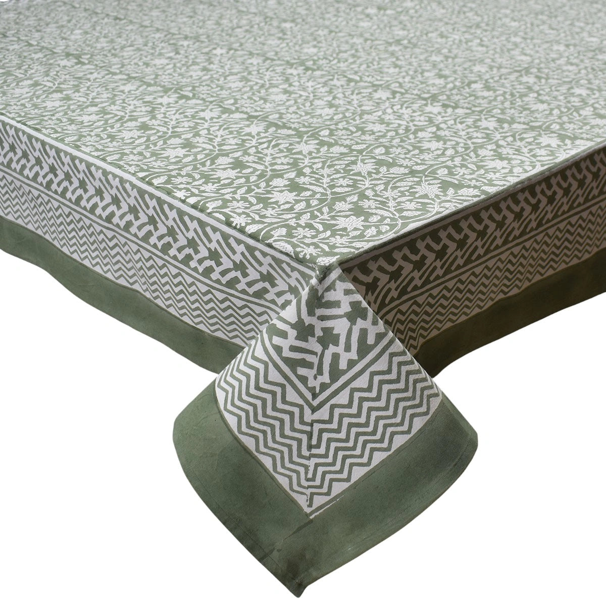 Natural Dye Hand Block Long Tablecloth For Dining | Mogra 202540