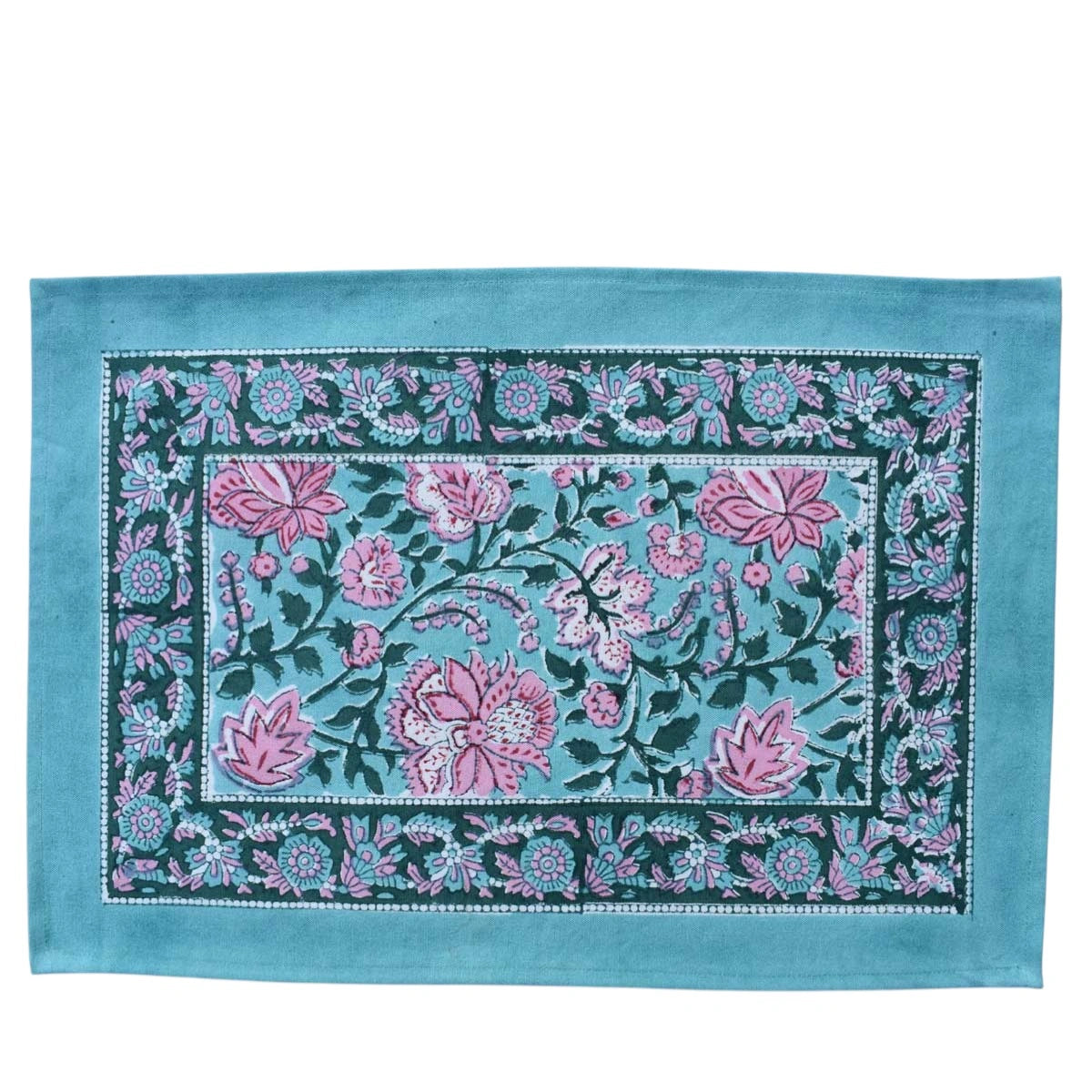 Cotton Canvas Placemats (Set of 2 Table mats) | Mohini Green Gud 620605