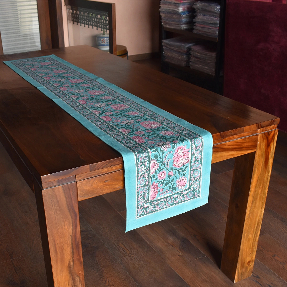 Long Table Runner For Sideboards And Consoles | Mohini Green Gud 620605