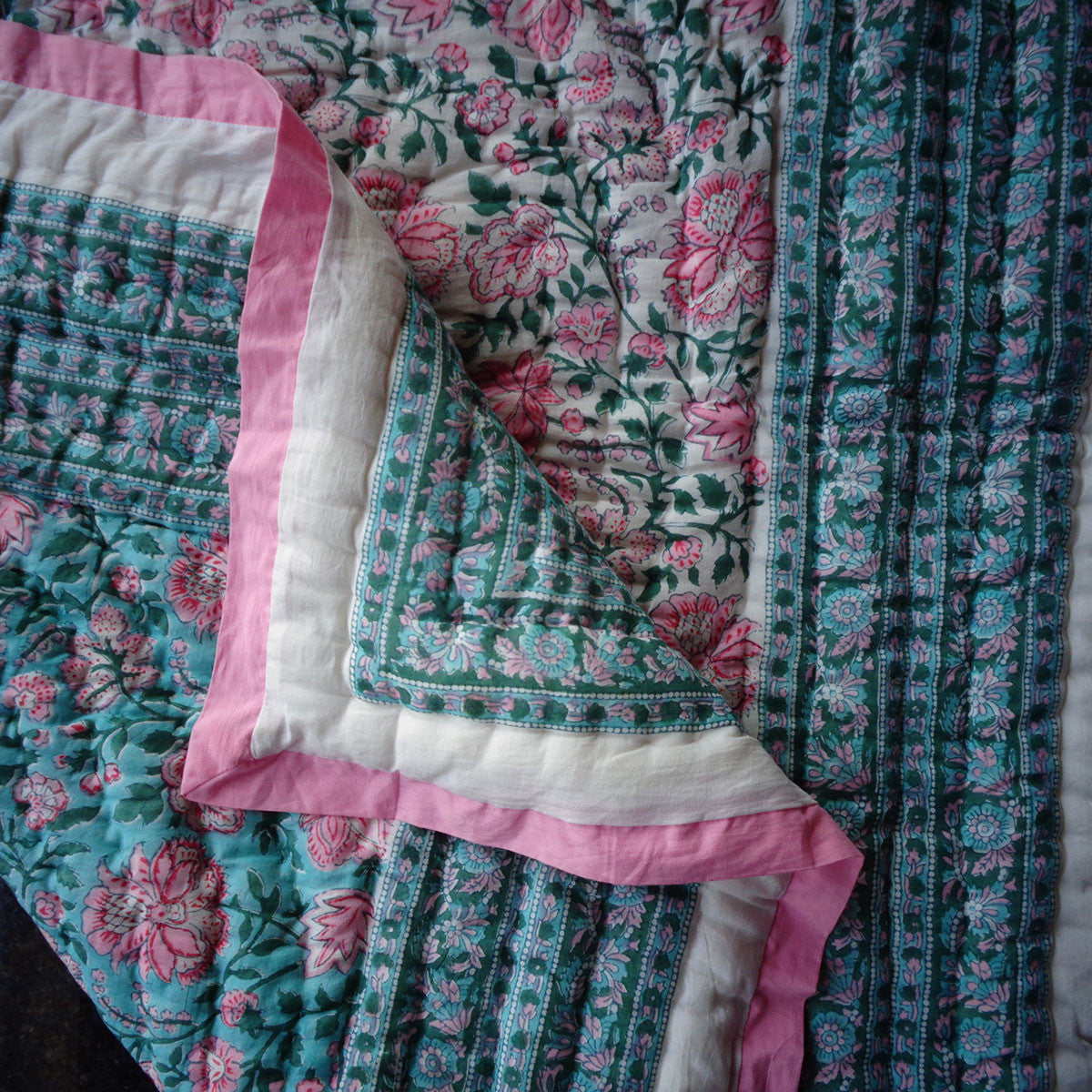 Baby Travel Blanket –Jaipur Razai | Mohini Green Gud 620605